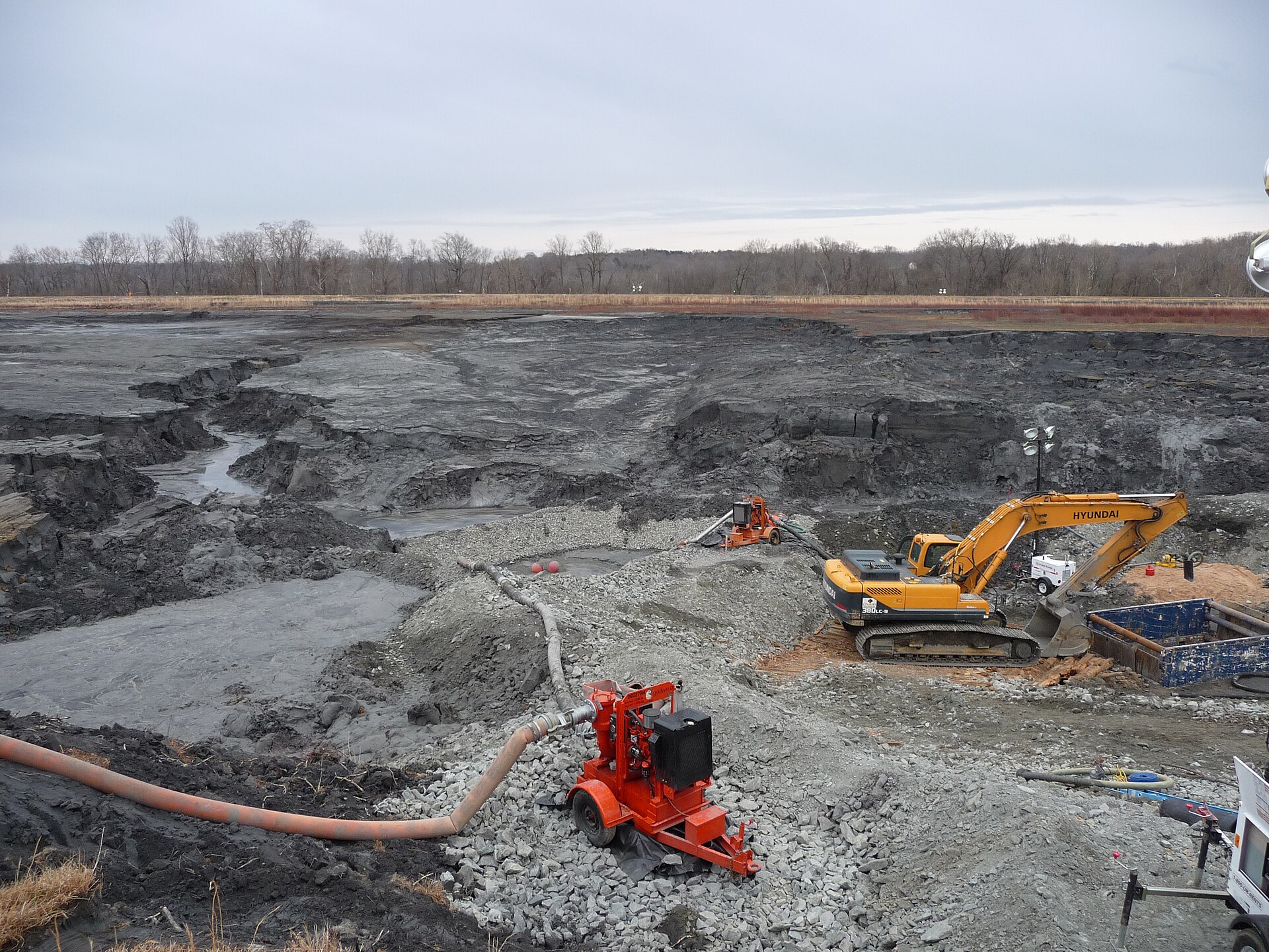 A coal ash impoundment. Abundant feedstock, and a contamination profile that comes with it.