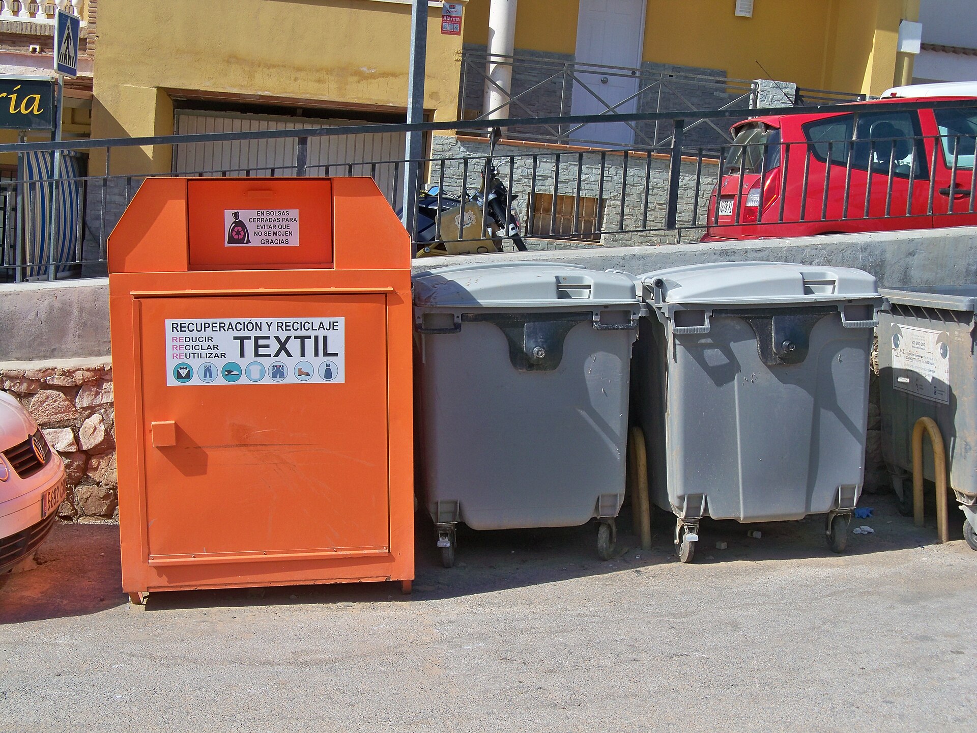 Textile-specific containers usually take a wider range than a charity bin. Read the label rather than assuming.