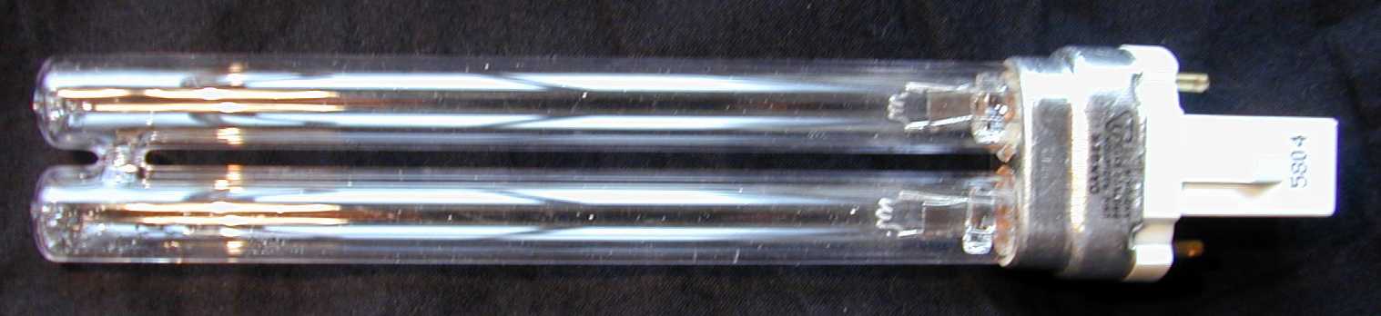 A germicidal UV lamp. The same part of the spectrum that disinfects also drives the photocatalyst.