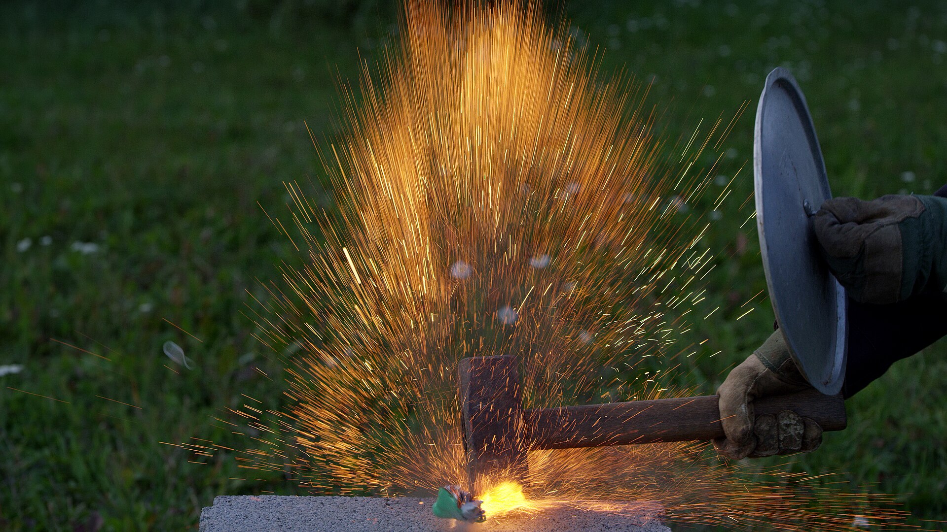 A lithium-ion cell after thermal runaway. This is the failure mode that a compaction blade or a shredder can initiate.